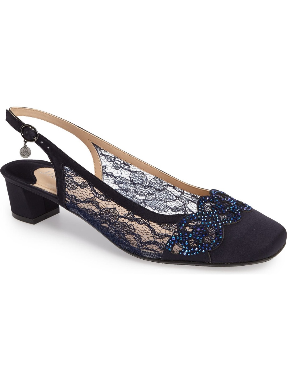 Faleece Crystal Embellished Slingback Pump